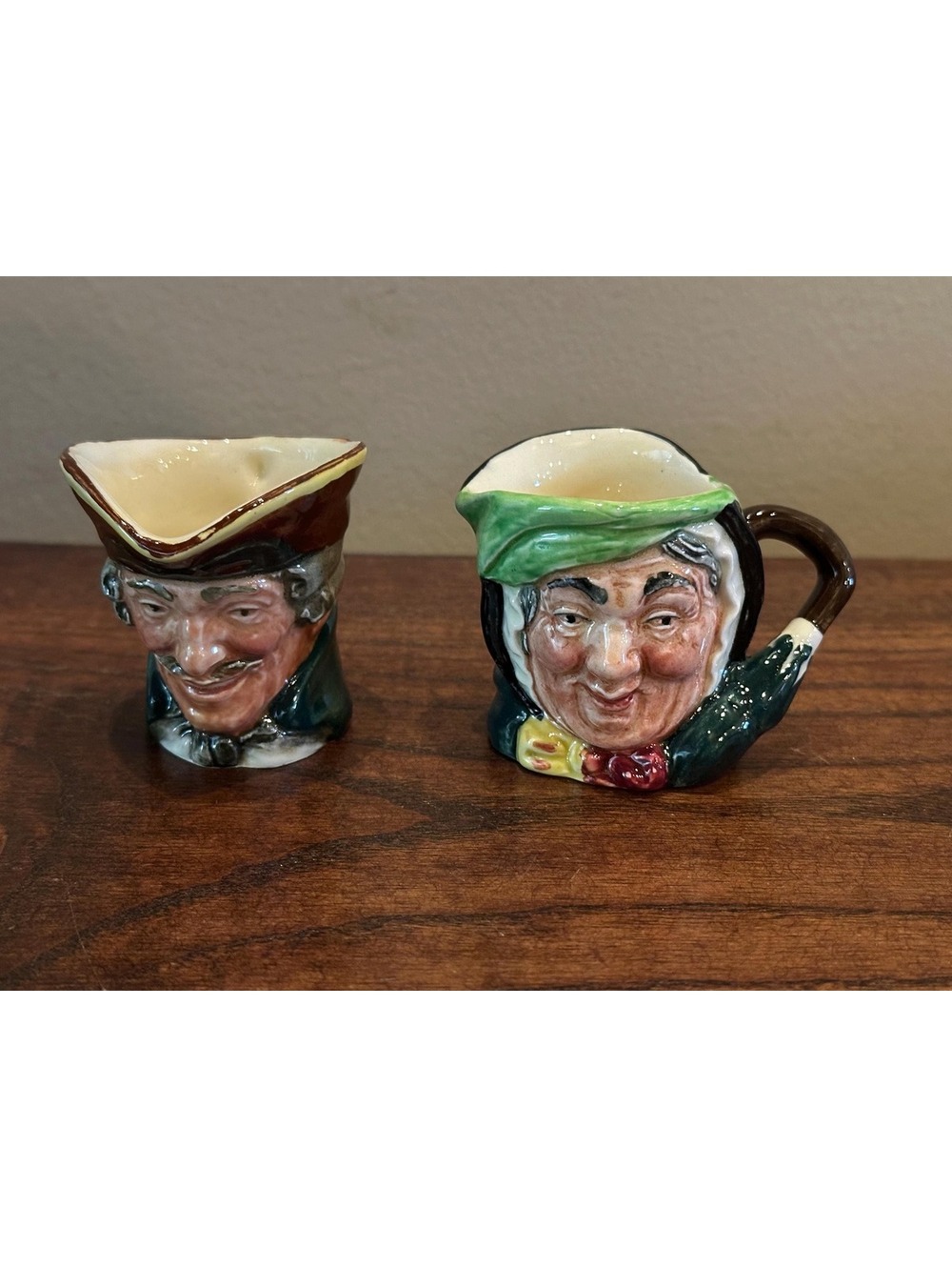 Royal Doulton Character Toby Mugs Old Charley and Sairey Gamp Set of 2
